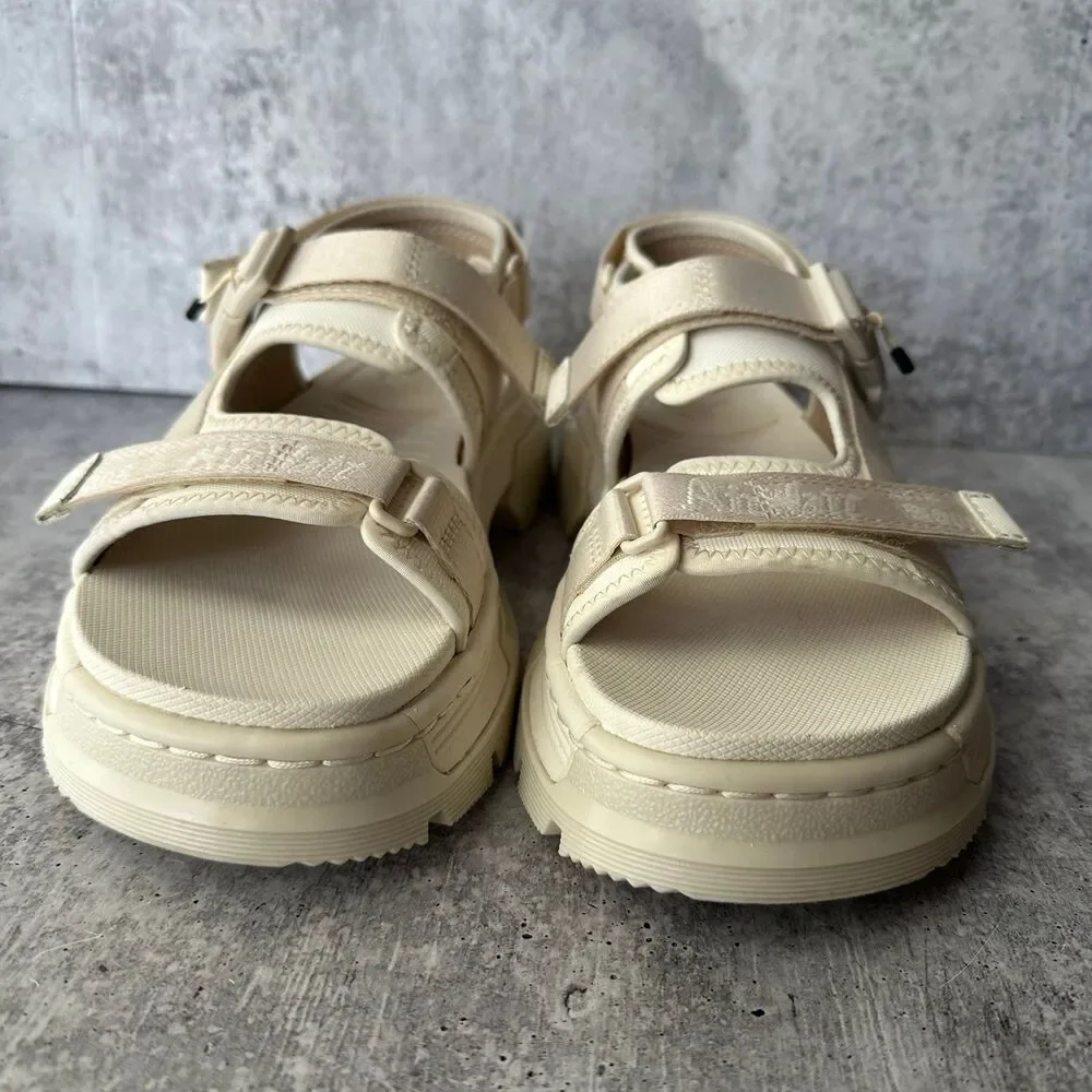 DR. MARTENS FORSTER AJAX LEATHER WEDDING SANDALS EGRET Size Women’s 7 / Men’s 6